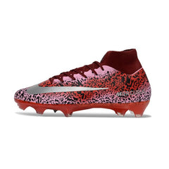 Chuteira Campo FG Nike Air Zoom Mercurial Superfly 10 Elite Vermelha-Escura e Prateada