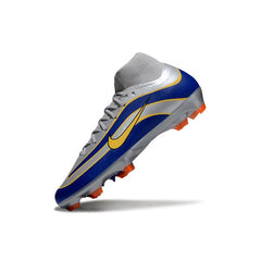Chuteira Campo FG Nike Air Zoom Mercurial Superfly 10 Elite Cinza e Azul