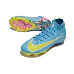 Chuteira Campo FG Nike Air Zoom Mercurial Superfly 10 Elite Azul-Clara e Amarela