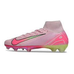 Chuteira Campo FG Nike Air Zoom Mercurial Superfly 10 Elite Rosa e Verde-Clara