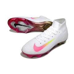 Chuteira Campo FG Nike Air Zoom Mercurial Superfly 10 Elite Branca e Rosa