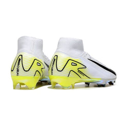 Chuteira Campo FG Nike Air Zoom Mercurial Superfly 10 Elite Branca e Verde-Clara