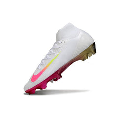Chuteira Campo FG Nike Air Zoom Mercurial Superfly 10 Elite Branca e Rosa