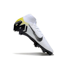 Chuteira Campo FG Nike Air Zoom Mercurial Superfly 10 Elite Branca e Amarela