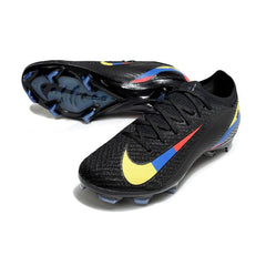 Chuteira Campo FG Nike Air Zoom Mercurial Vapor 16 Elite Preta, Amarela, Azul e Vermelha