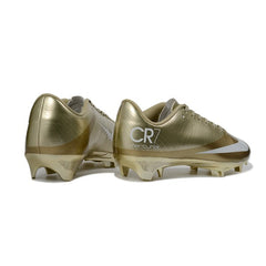 Chuteira Campo FG Nike Air Zoom Mercurial Vapor 16 Elite CR7 Dourada Infantil