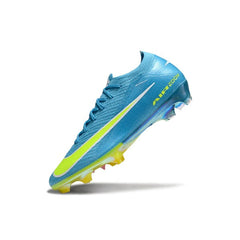Chuteira Campo FG Nike Air Zoom Mercurial Vapor 16 Elite Azul-Clara e Amarela