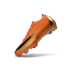 Chuteira Campo FG Nike Air Zoom Mercurial Vapor 16 Elite Laranja e Dourada