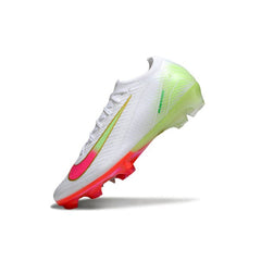 Chuteira Campo FG Nike Air Zoom Mercurial Vapor 16 Elite Branca, Rosa e Verde
