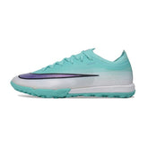 Chuteira Society TF Nike Air Zoom Mercurial Vapor 17 Elite Light Azul, Roxo e Branco