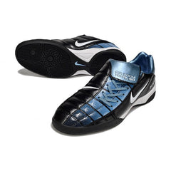 Chuteira Futsal IC Nike Air Zoom Total 90 III Preta e Azul Indoor