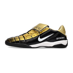 Chuteira Futsal IC Nike Air Zoom Total 90 III Preta e Dourada Indoor