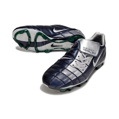 Chuteira Campo FG Nike Air Zoom Total 90 III Azul e Prateada
