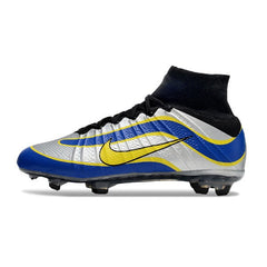 Chuteira Campo FG Nike Mercurial Superfly 4 Elite Cinza e Azul