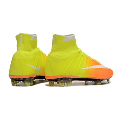 Chuteira Campo FG Nike Mercurial Superfly 4 Elite Laranja e Amarela
