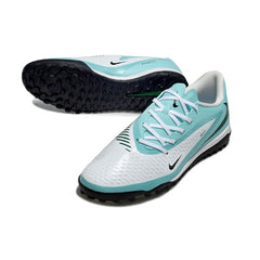 Chuteira Society TF Nike Phantom 6 Academy Branca e Azul-Clara