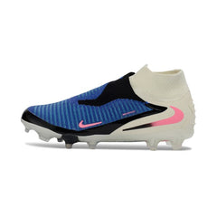 Chuteira Campo FG Nike Phantom 6 DF Elite Pack Branco e Azul Infantil