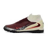 Chuteira Society TF Nike Phantom 6 DF Elite Pack Branco e Vermelha-Escura Infantil