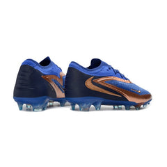 Chuteira Campo FG Nike Phantom 6 Elite Azul e Dourado