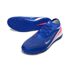 Chuteira Society TF Nike Phantom 6 Elite Azul e Branco