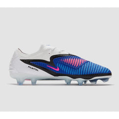 Chuteira Campo FG Nike Phantom 6 Elite Branca e Azul Infantil