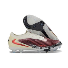 Chuteira Campo FG Nike Phantom 6 Elite Branca e Vermelha-Escura Infantil
