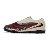 Chuteira Society TF Nike Phantom 6 Elite Pack Branco e Vermelha-Escura Infantil