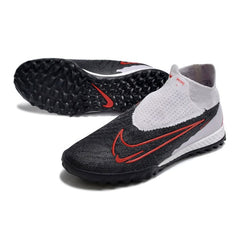 Chuteira Society TF Nike Phantom GX Elite DF Preta, Branca e Vermelha