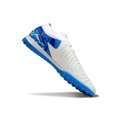 Chuteira Society TF Nike Phantom GX2 Elite Branca e Azul