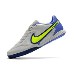 Chuteira Futsal IC Nike Tiempo Legend 9 Elite Branca e Azul