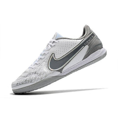 Chuteira Futsal IC Nike Tiempo Legend 9 Elite Branca and Cinza