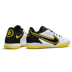 Chuteira Futsal IC Nike Tiempo Legend 9 Elite Branca Preta e Amarela