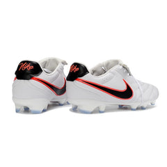 Chuteira Campo FG Nike Tiempo Ligera Elite Branca, Preta e Laranja
