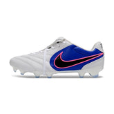 Chuteira Campo FG Nike Tiempo Ligera Elite Branca, Azul e Rosa
