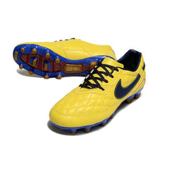 Chuteira Campo FG Nike Tiempo R10 Legend Elite Amarela e Azul