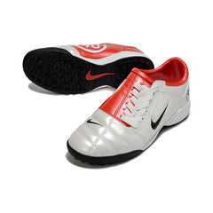 Chuteira Society TF Nike Total 90 III Branca e Vermelha