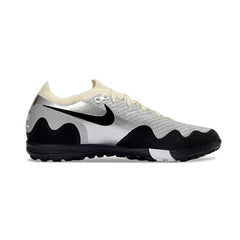Chuteira Society TF Nike x Patta Zoom Mercurial Vapor Elite Branco, Preto e Prateado