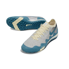 Chuteira Society TF Nike x Patta Zoom Mercurial Vapor Elite Branco, Azul e Prateado