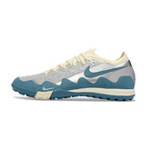 Chuteira Society TF Nike x Patta Zoom Mercurial Vapor Elite Branco, Azul e Prateado Kids