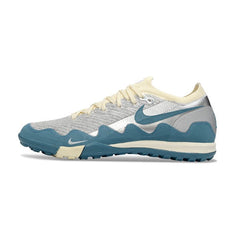 Chuteira Society TF Nike x Patta Zoom Mercurial Vapor Elite Branco, Azul e Prateado Kids