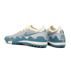 Chuteira Society TF Nike x Patta Zoom Mercurial Vapor Elite Branco, Azul e Prateado Kids