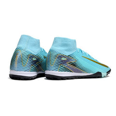 Chuteira Society TF Nike Zoom Mercurial Superfly 10 Elite Azul-Clara