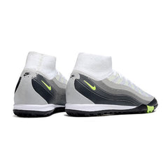 Chuteira Society TF Nike Zoom Mercurial Superfly 10 Elite Branca e Cinza