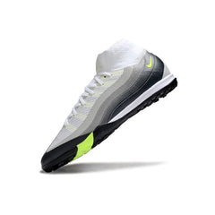 Chuteira Society TF Nike Zoom Mercurial Superfly 10 Elite Branca e Cinza