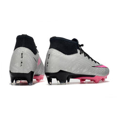 Chuteira Campo FG Nike Zoom Mercurial Superfly 9 Academy Cinza e Rosa