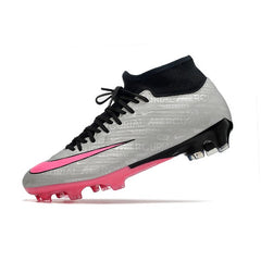 Chuteira Campo FG Nike Zoom Mercurial Superfly 9 Academy Cinza e Rosa