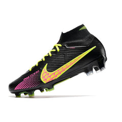 Chuteira Campo FG Nike Zoom Mercurial Superfly 9 Elite Preta, Verde e Rosa