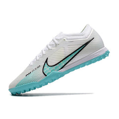 Chuteira Society TF Nike Zoom Mercurial Vapor 15 Elite Branca and Azul-Clara