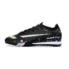Chuteira Society TF Nike Zoom Mercurial Vapor 16 Elite Preta e Branca