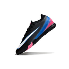 Chuteira Society TF Nike Zoom Mercurial Vapor 16 Elite Preta, Azul e Rosa
